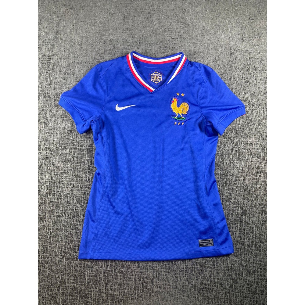 Nike France Girls Soccer Jersey Blue FFF Dri-FIT National Team Top XS V8MB120585